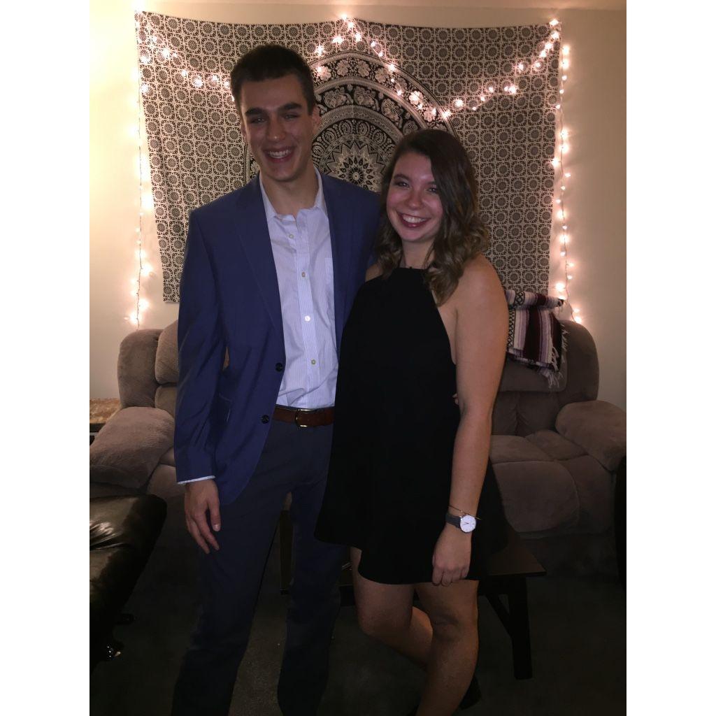November 2016 - The night we met and our 1st photo together. Mallory didn't have a date the night before her formal, so 2 of our friends set us up!