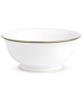 Library Lane Navy Round Serving Bowl