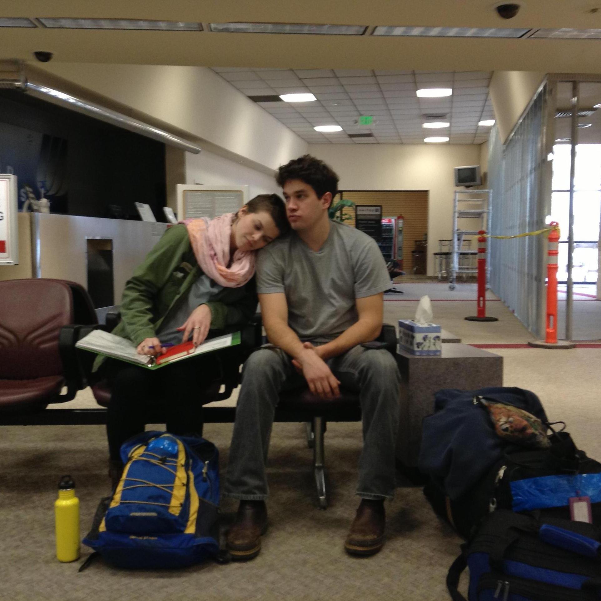 Leaving on a jet plane. Six months into our relationship Emma took off to study in South Africa