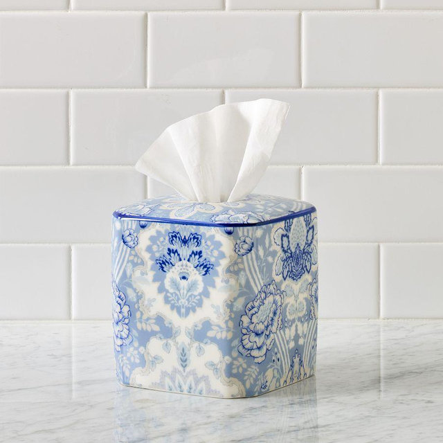 Kravet Tissue Box Cover, Navy