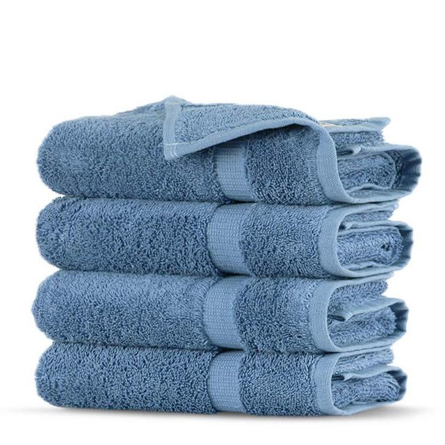 Towel Bazaar Premium Turkish Cotton Super Soft and Absorbent Towels (4-Piece Washcloth, Wedgewood)
