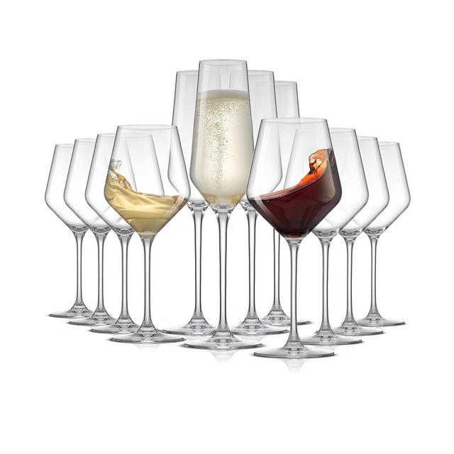 JoyJolt Layla Wine Glass Collection, Set of 12