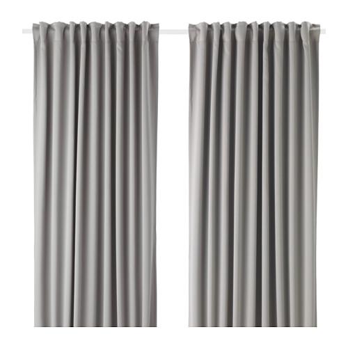 MAJGULL				Blackout curtains, 1 pair, gray