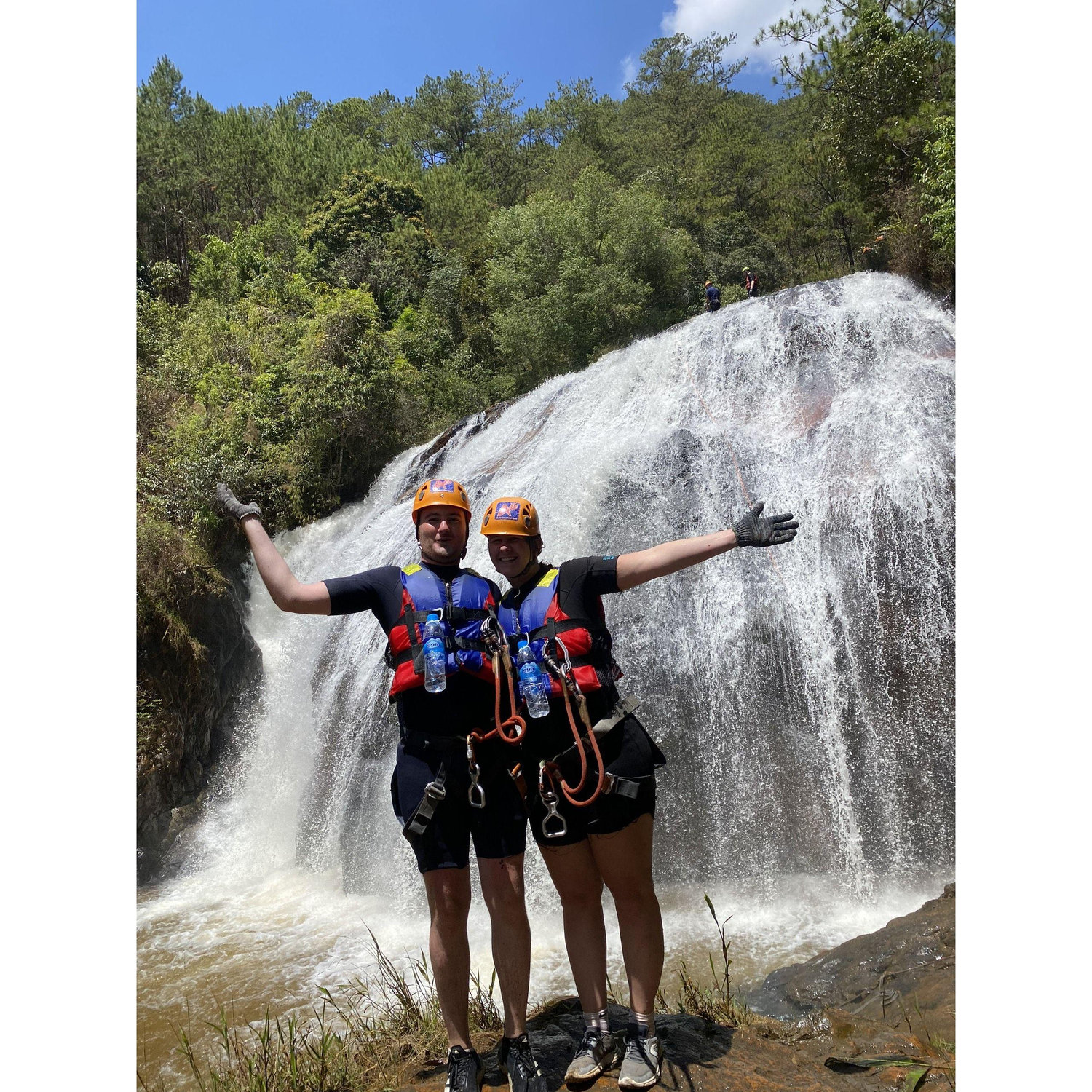 We rappelled down this waterfall just before the picture! Dalat, Vietnam