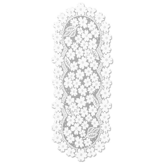 Heritage Lace® Dogwood 33-Inch Table Runner in White
