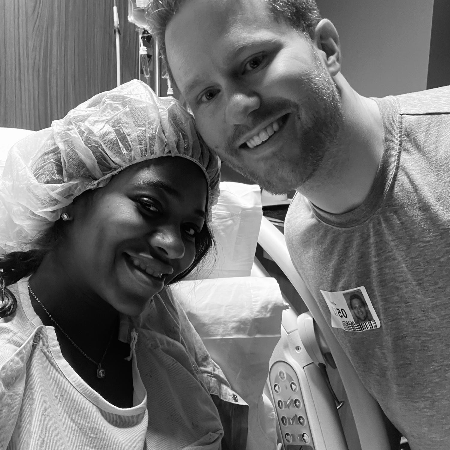 In labor with Duncan! Justin was by Adrienne’s side as much as he could.