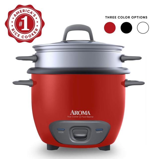 Aroma Housewares 6-Cup (Cooked) (3-Cup UNCOOKED) Pot Style Rice Cooker and Food Steamer
