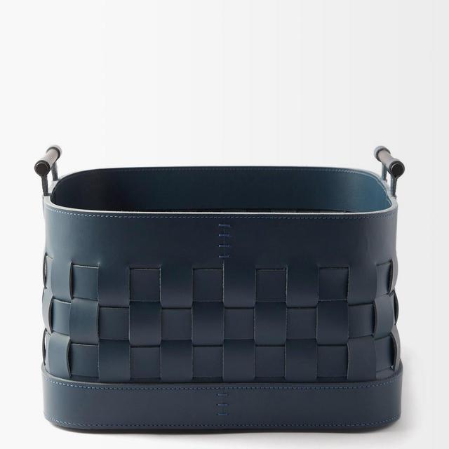 Ravenna small woven-leather basket