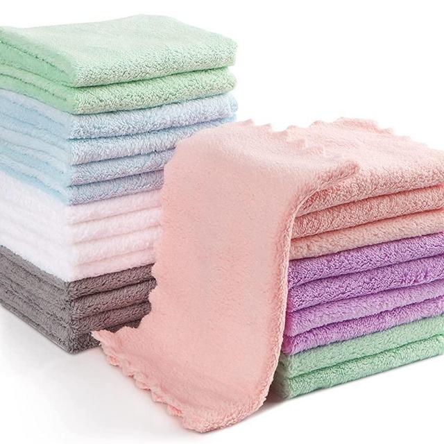 Orighty Baby Washcloths 24-Pack, Microfiber Coral Fleece Baby Face Towels, Soft and Absorbent Wash Cloths for Newborns, Infants and Toddlers, Gentle on Delicate Skin for Face Hands and Body, 7x9 Inch
