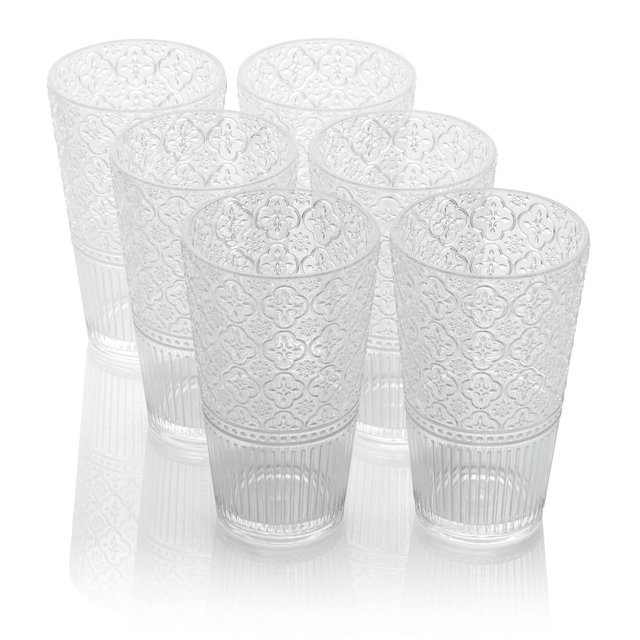 Certified International 22oz Acrylic Ice Tea Glasses Victoria Clear
