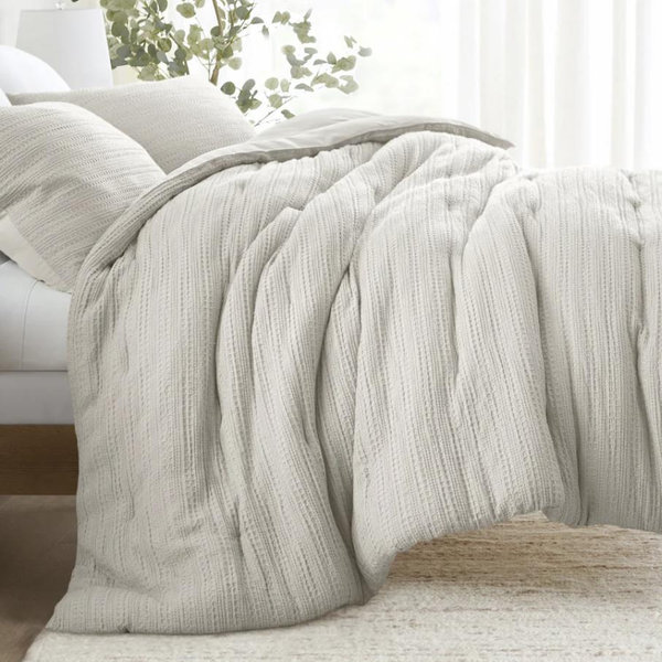 Waffle Textured Down Alternative Comforter Set | Linens & Hutch