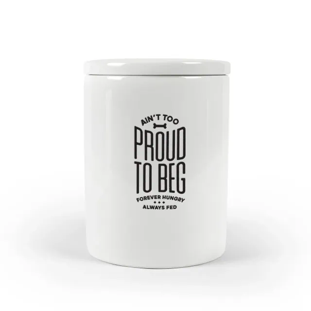 Fred Howligans Ceramic Treat Jar, Wax-Resist Airtight Stoneware Pet Treat Container with Silicone Seal for Storing Dog Snacks, Cat Treats, Cookies
