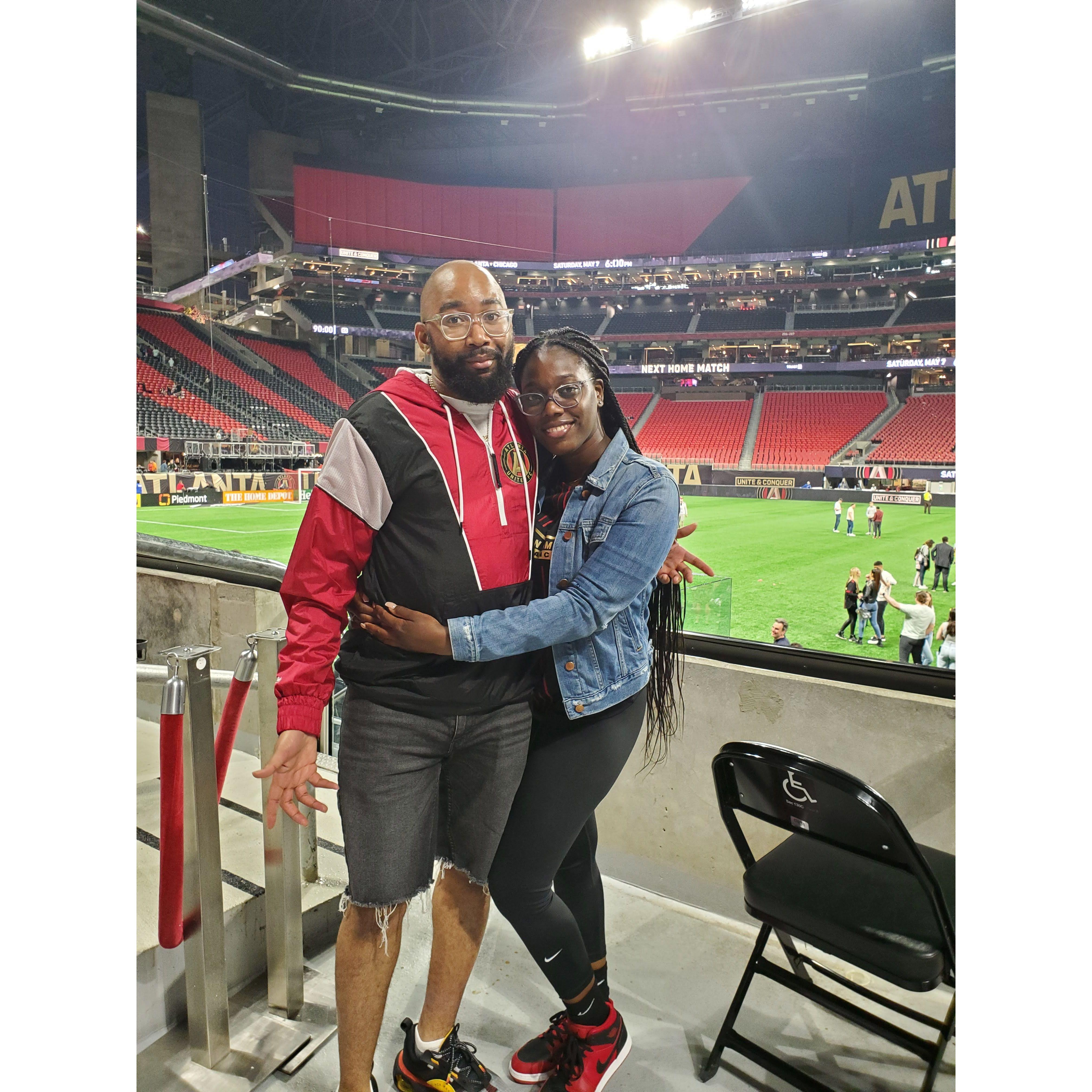 Our first soccer game together, ever!!