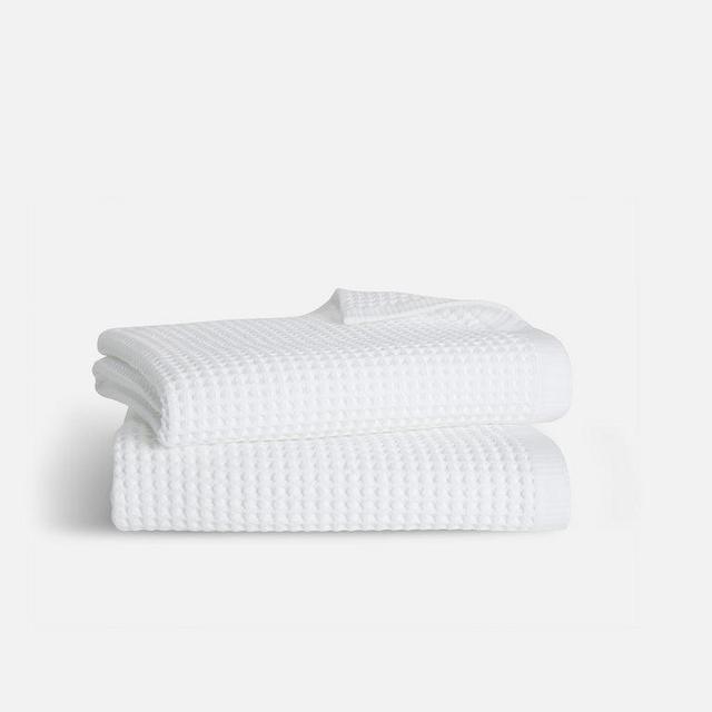 Waffle Bath Towels - White