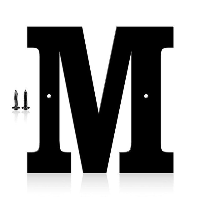 12 Inch Metal Modern House Numbers, House Address Letters and Numbers for Outside Signs - Metal Letters Door Numbers Signage Street Address Plaque for Garden Door Mailbox Decor (Letter M)