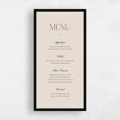 Beige Wedding Menu - Jet