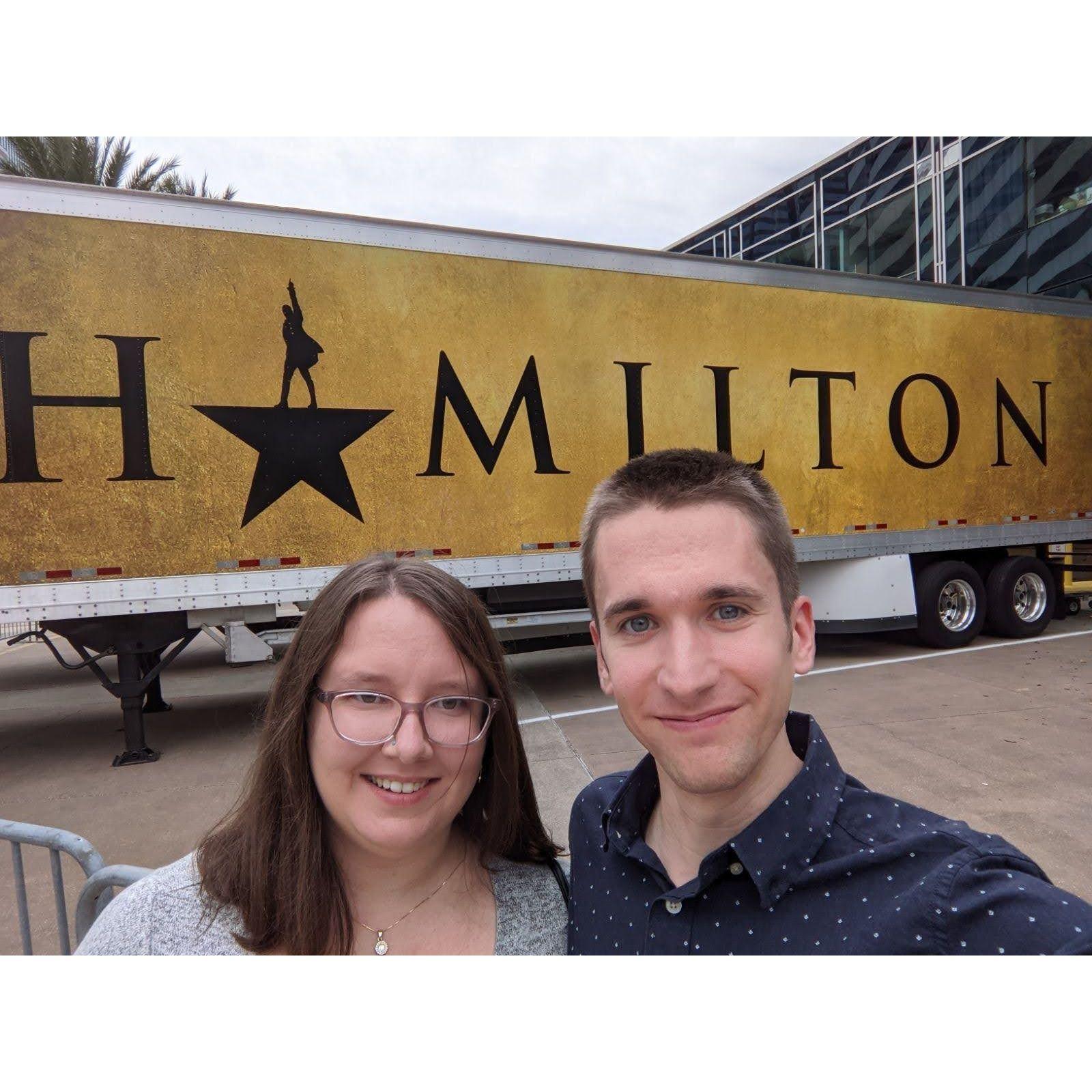 Our first trip together was to Jacksonville to see Hamilton