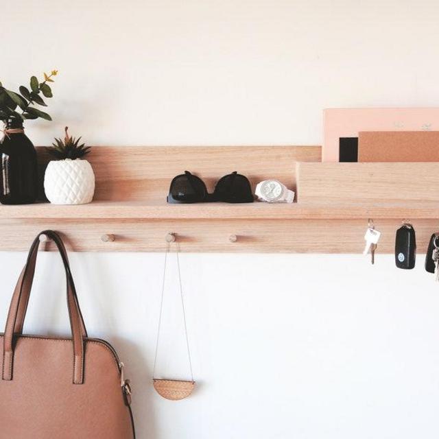 Entryway Organiser (All In One) - Magnetic Key Holder, Coat Rack Wall Mount, Entryway Organization, Coat and Mail Holder, Housewarming gift