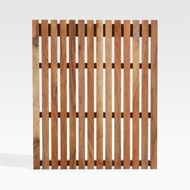 Batten Short Acacia Wood Wall Planter Rack