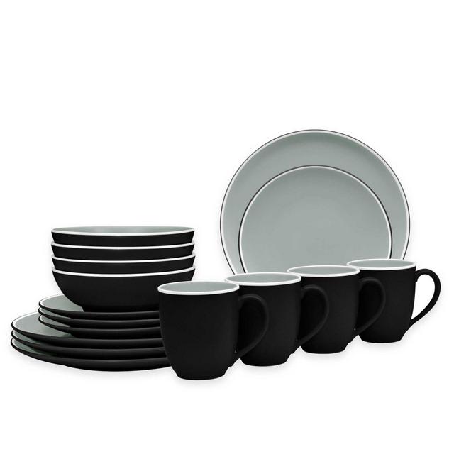 Noritake® ColorTrio 16-Piece Coupe Dinnerware Set in Graphite