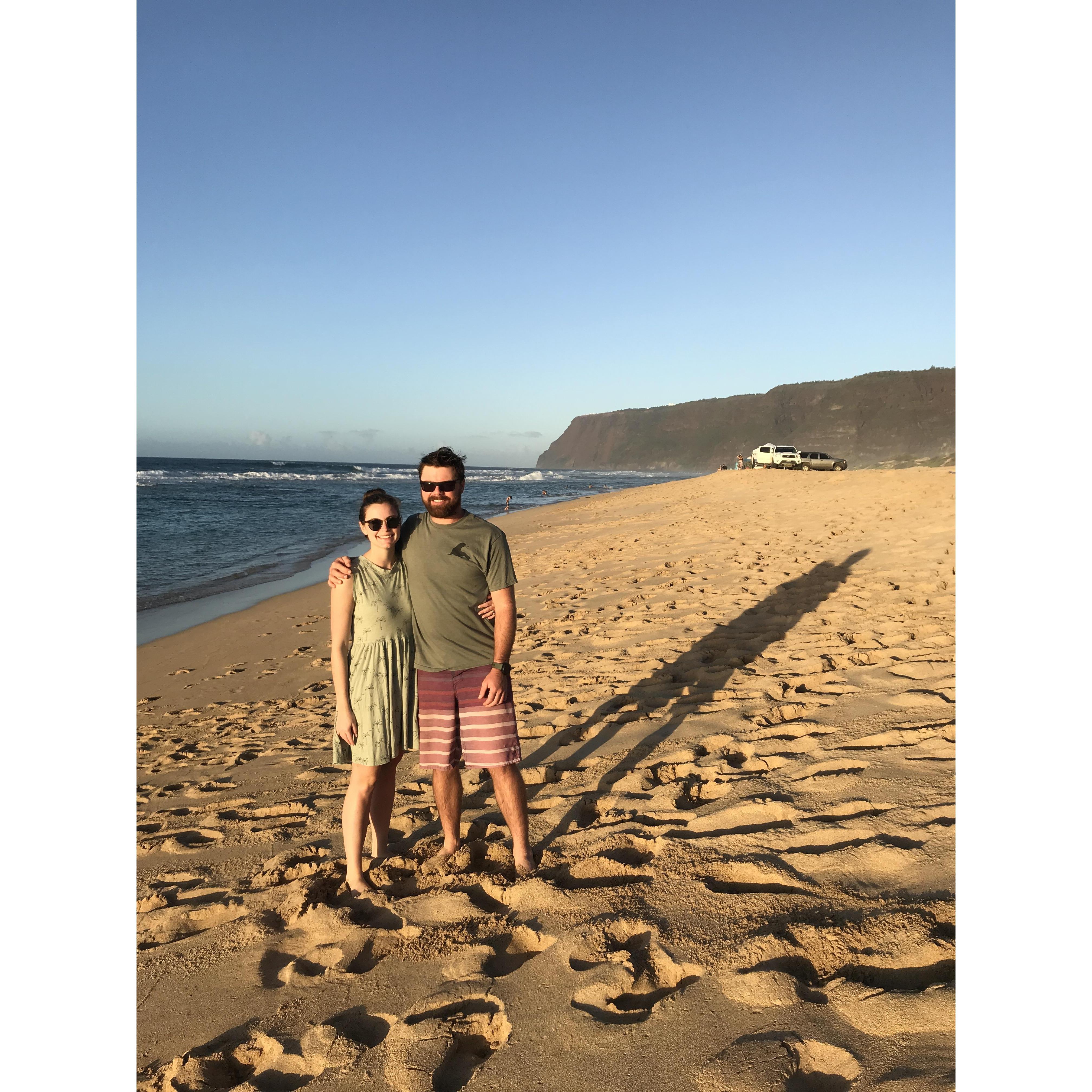 At Polihale beach in Kauai, where we got engaged on December 26, 2018