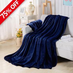 Fleece Blankets for The Bed Extra Soft Brush Fabric Super Warm Sofa Blanket (King-90X108inch,Navy bule)