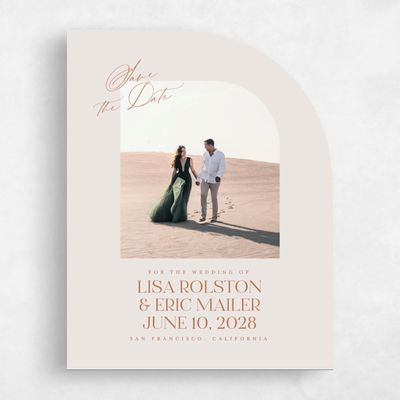 Tuscany, Beige Wedding Save the Date - Menton Photo