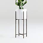 Dundee White Round Planter with Short Stand