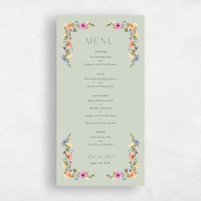 Grassy Sage, Green Wedding Menu - Liana