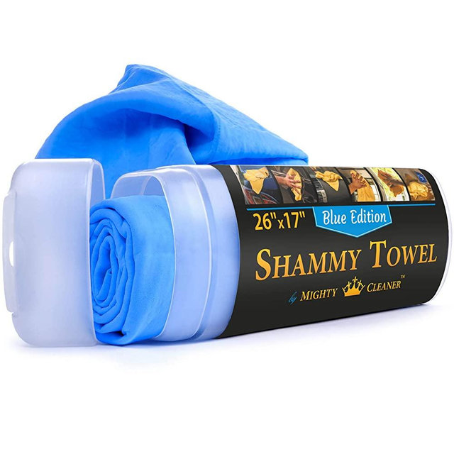 Premium Сar Shammy Towel - 26" x 17" - Super Absorbent Chamois Cloth for Car - Blue Car Drying Towel - Shammy Cloth for Car - Car Drying Shammy - Chamois Car Drying Towel - Car Wash Shammy Towel
