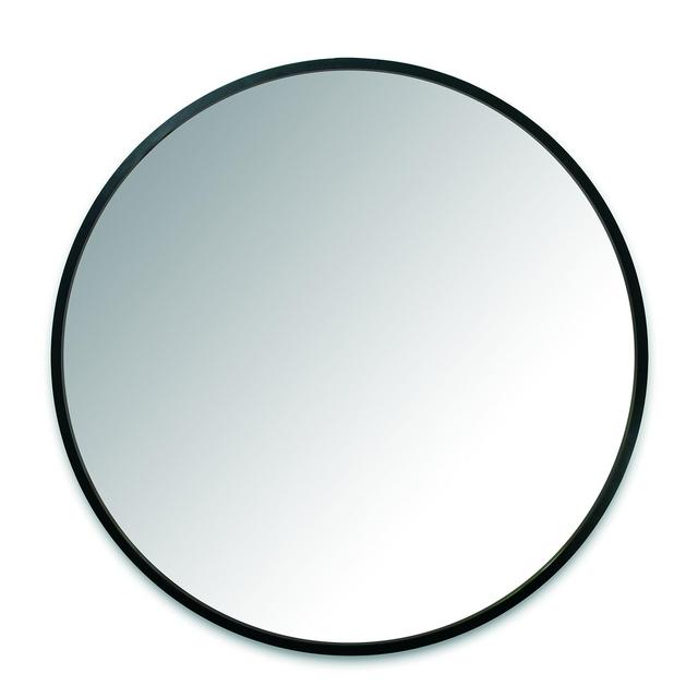 Umbra Hub Wall Mirror With Rubber Frame - 37-Inch Round Wall Mirror for Entryways, Washrooms, Living Rooms and More, Doubles as Modern Wall Art, Black