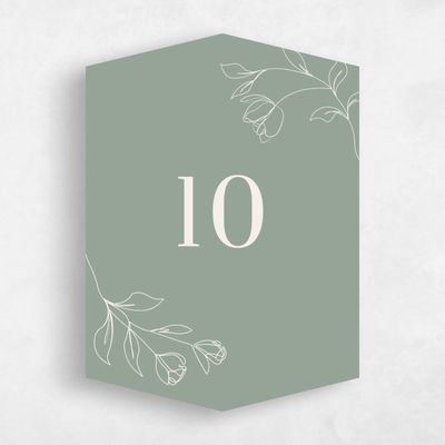Green Diamond Wedding Table Number - Maywood