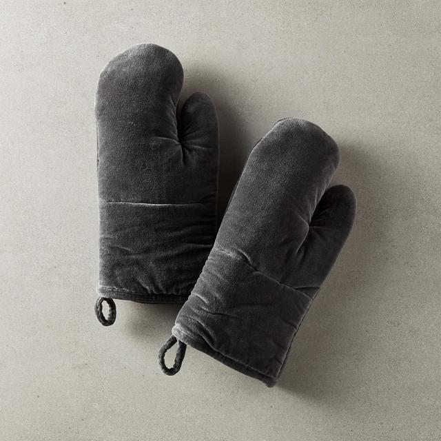 Velvet Oven Mitts Set of 2