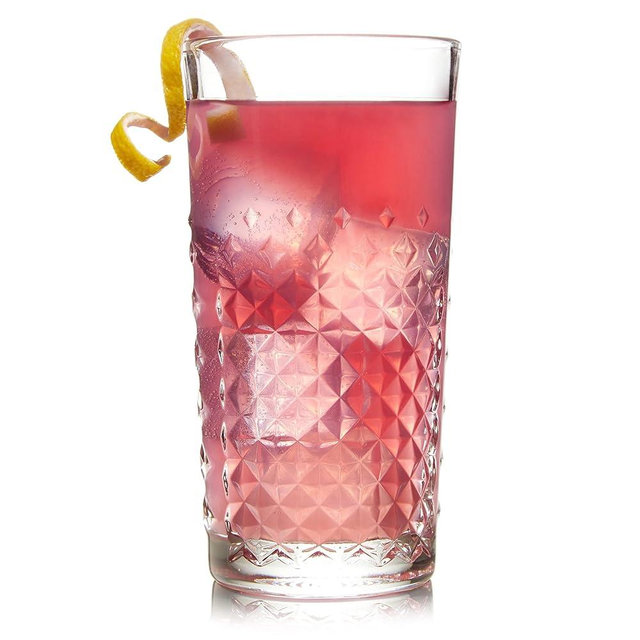 Libbey Carats Tumbler Glasses, 14 ounce, Set of 4