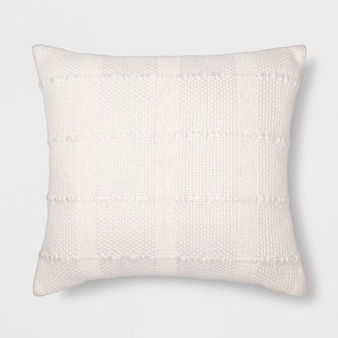 Textured Grid Square Throw Pillow Cream - Threshold™