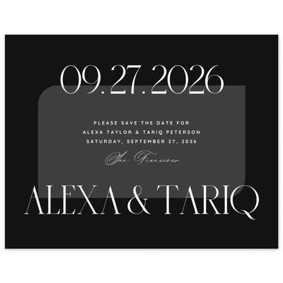 Black Wedding Digital Save the Date - Seibel Landscape