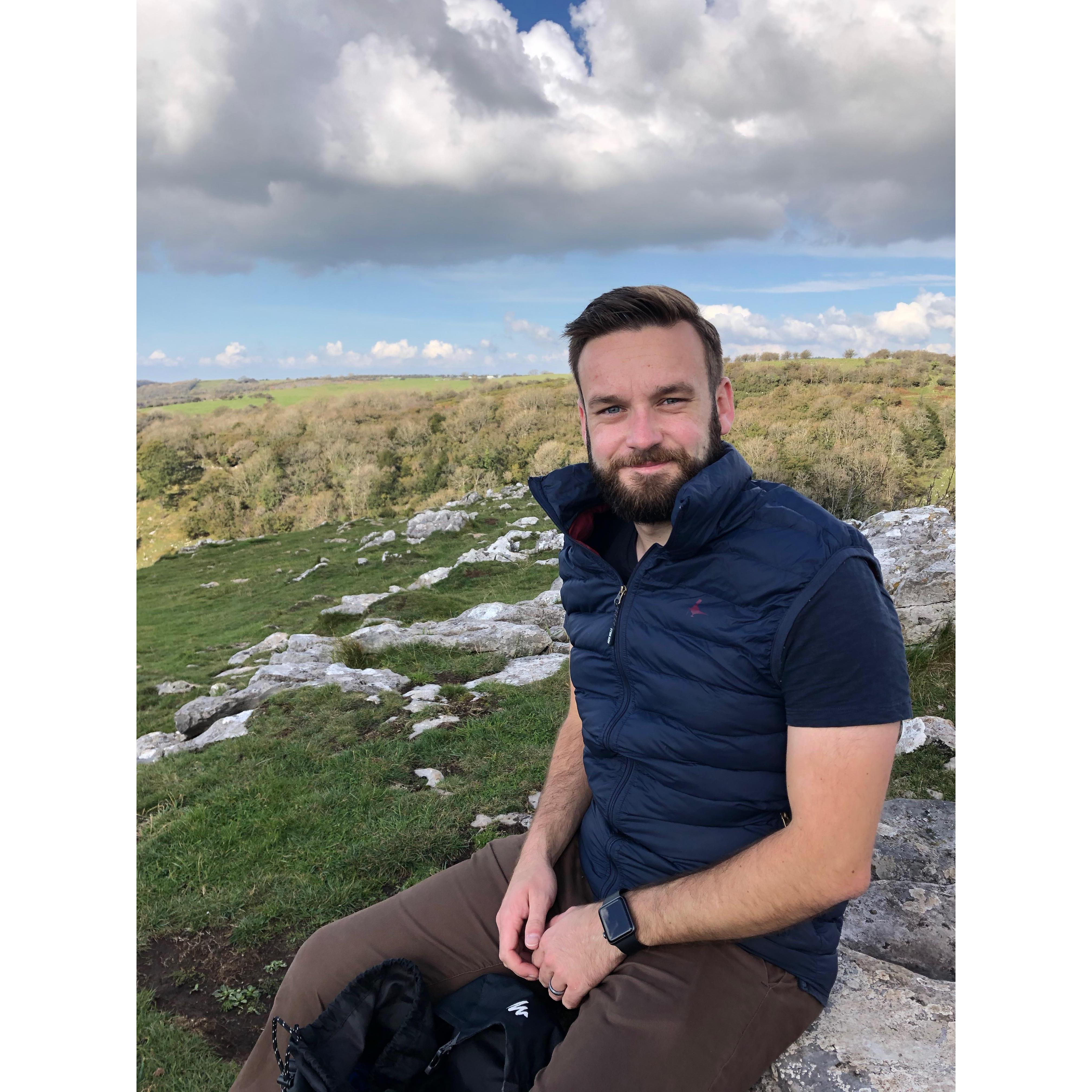 A nice pic of Lewis atop of Cheddar's Gorge during our first Camper Van outing in 2020.