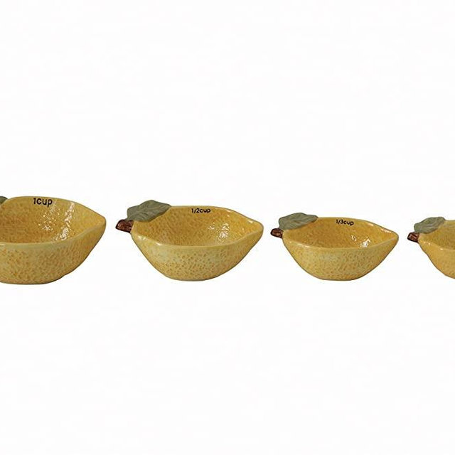 Creative Co-Op Lemon Shaped Measuring Cups (Set of 4 Sizes)