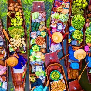 Floating Market and Train Experience in Bangkok