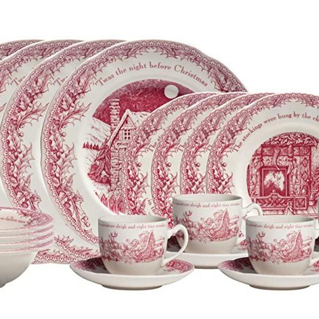 Johnson Brothers Twas the Night Dinner Pink/Ivory 20 Piece Set