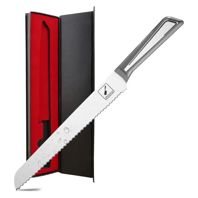 imarku Bread Knife,10 inch Stainless Steel Cake Knife,Bread Knife for Homemade Bread Sourdough, Razor Sharp Blade and Wavy Edge, Baking&Birthday Gifts