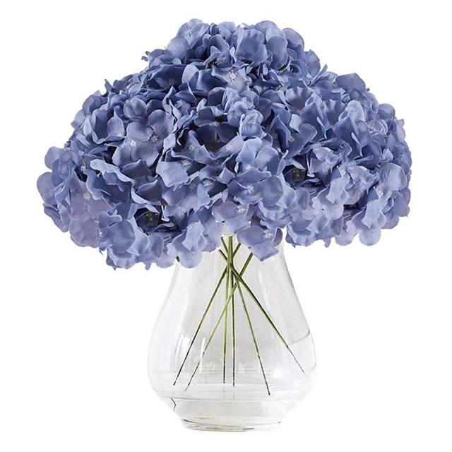 Kislohum Silk Hydrangea Dusty Blue Hydrangea Artificial Hydrangea Flowers Faux Hydrangea for Wedding Bridal Show Decor 10pcs with Stems