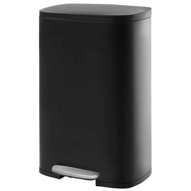 13 Gallon(50L) Trash Can, Fingerprint Proof Stainless Steel Kitchen Garbage Can with Removable Inner Bucket and Hinged Lids, Pedal Rubbish Bin for Home Office