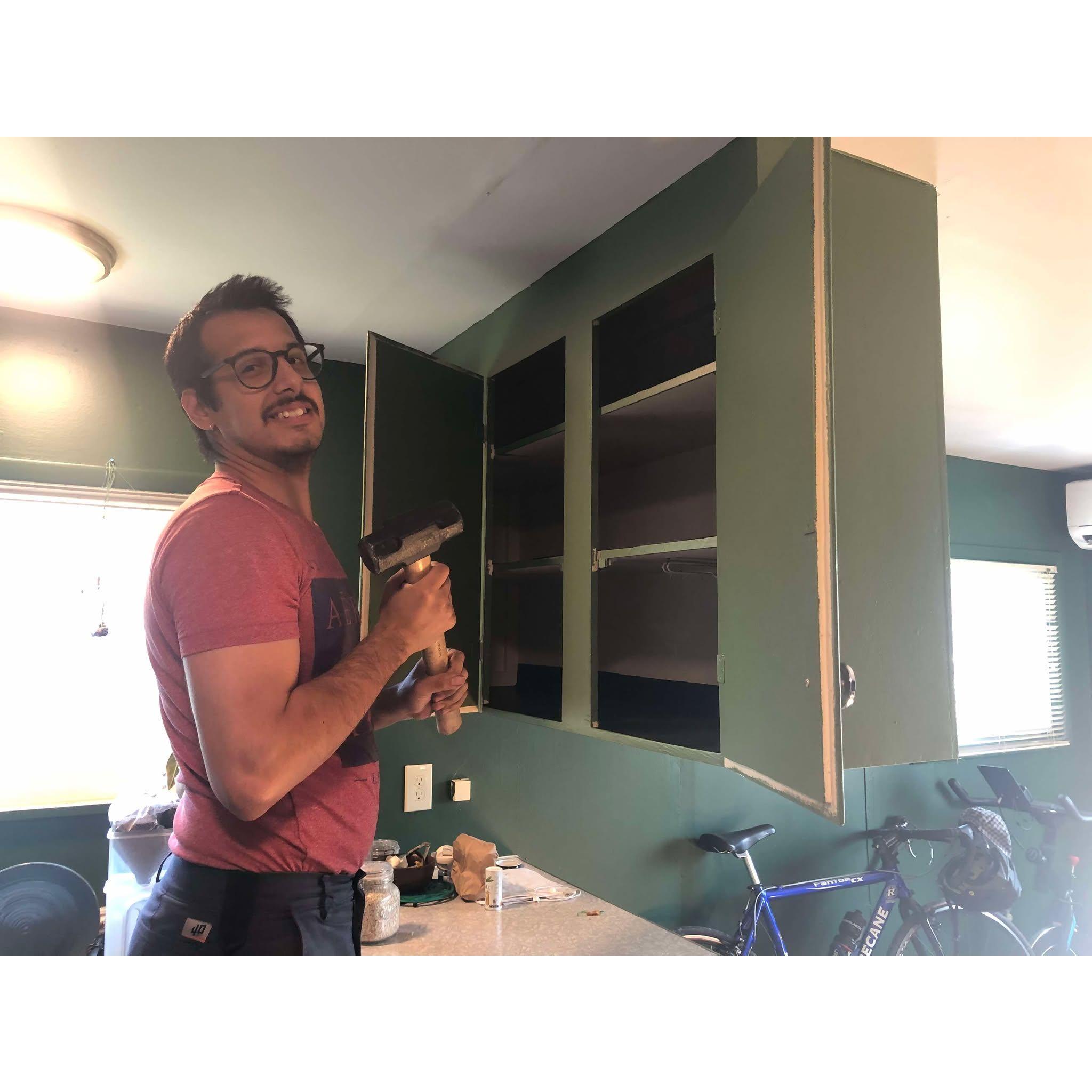 House demo! We tore these cabinets down.