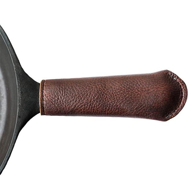 Leather Cast Iron Skillet Pan Handle Cover (Longer Version) - Made In USA