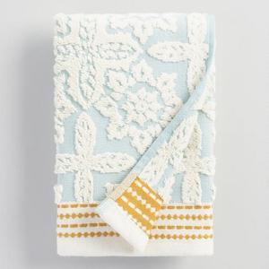 Aqua Seaside Tile Sculpted Hand Towel