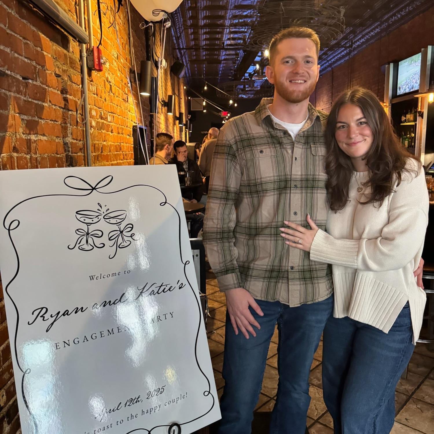 Then the next day on April 12, 2025, Ryan surprised Katie with a group of their friends and family to celebrate their engagement!