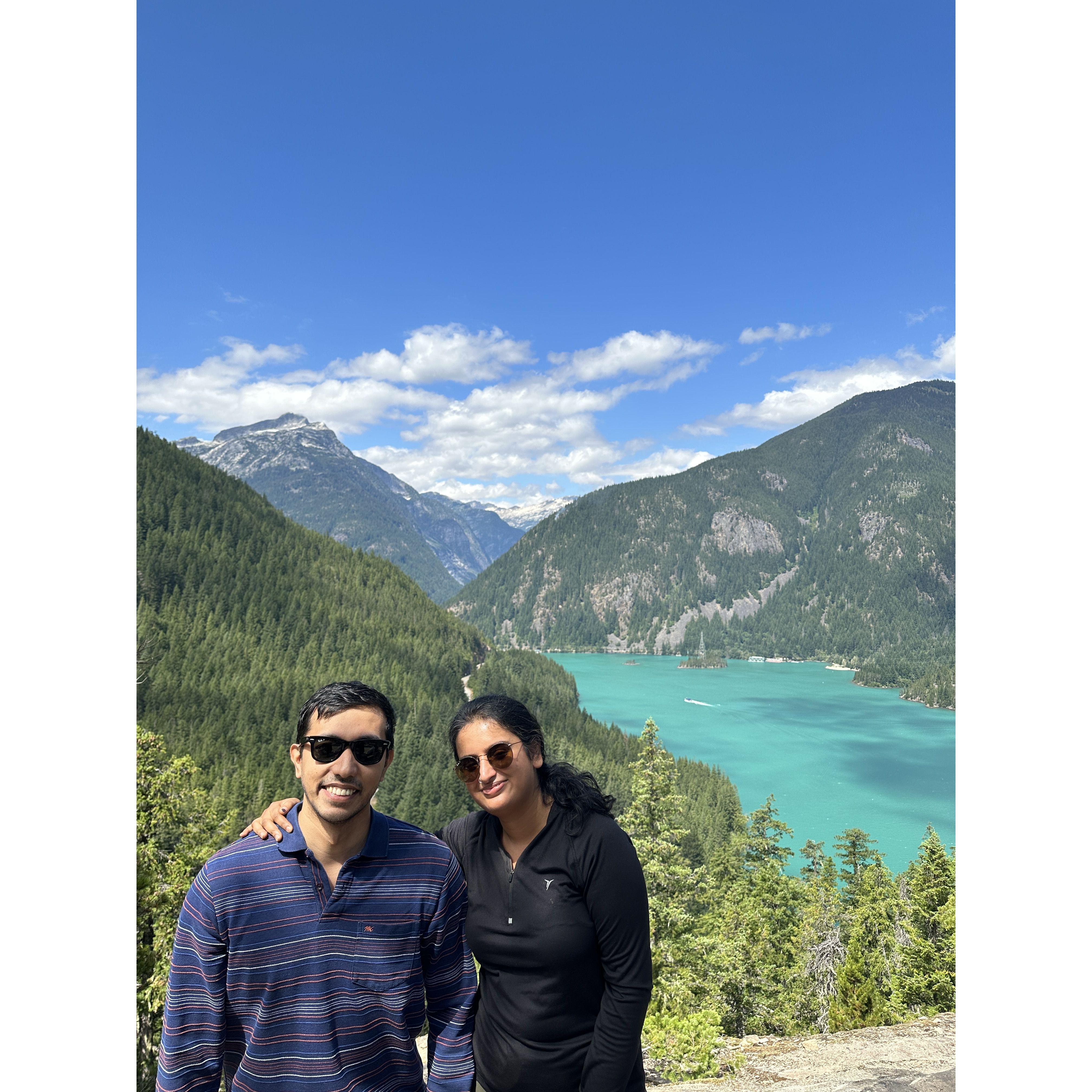 Hiking to the top of Diablo Lake trail, Seattle
