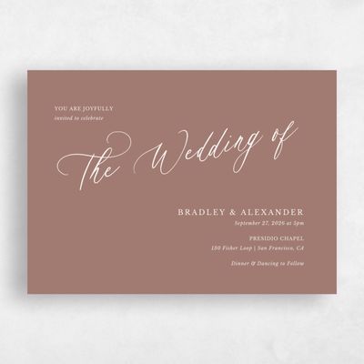 Brown Elegant Wedding Invitation - Andros Landscape