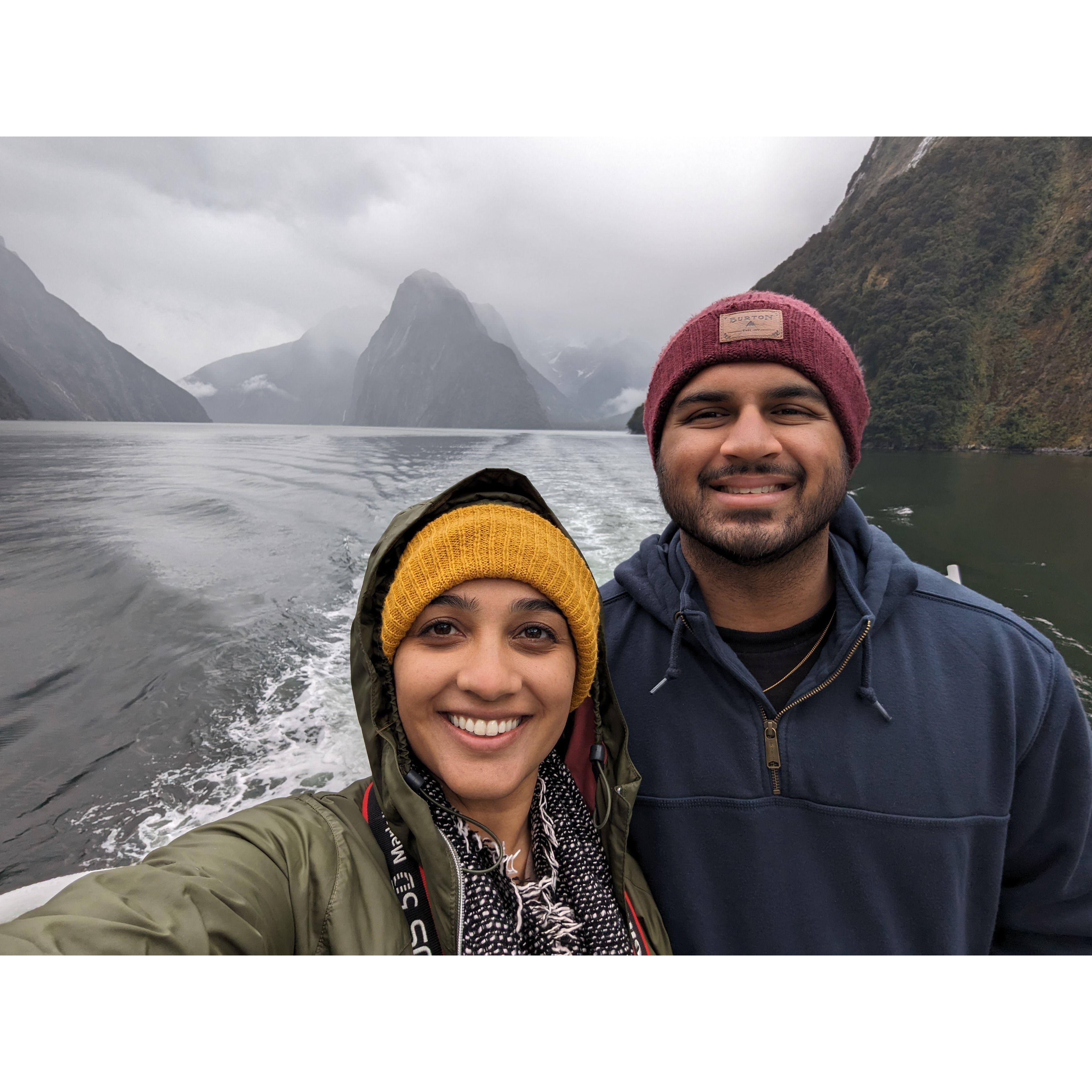 Taking a cruise through Milford Sound, New Zealand.